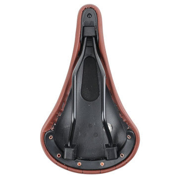 Selle Newton route vintage marron clair avec rivets 278x155mm rail acier