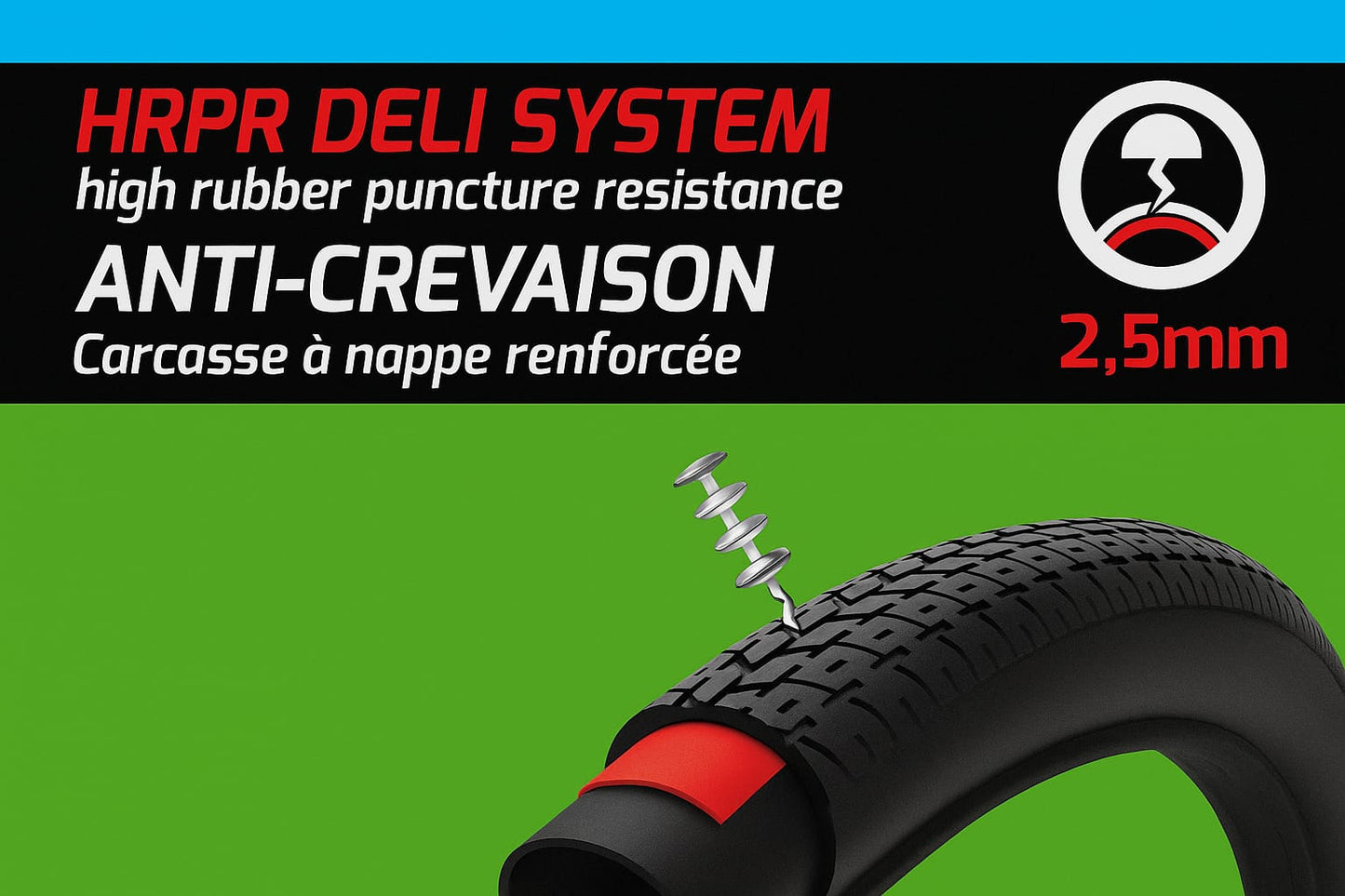 Pneu Deli 700 x 40C VAE Deliride Anti-C 2,5 mm Reflecto 42-622