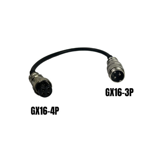 Adaptateur GX16-3 pins mâle vers GX16-4 pins femelle