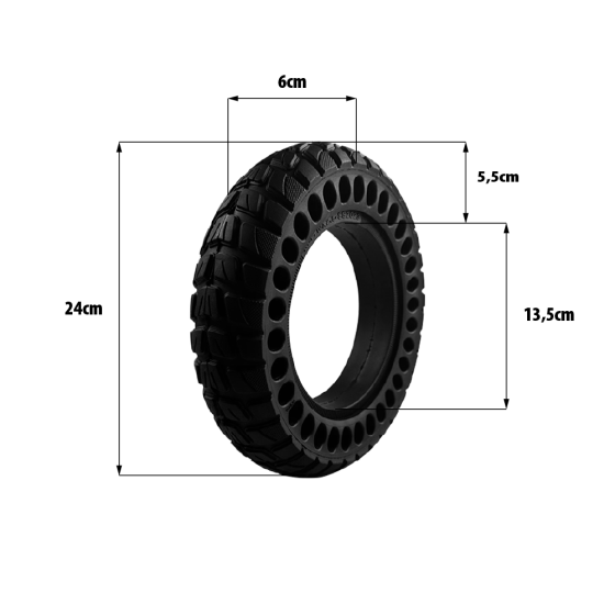 Pneu plein 10x2.50 - 36mm offroad Kugoo M4 M4 Pro veloti.net