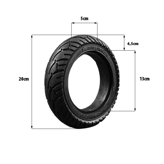 Pneu plein 200x50 Mini 4 Pro (Ar) Etwow (Av) veloti.net