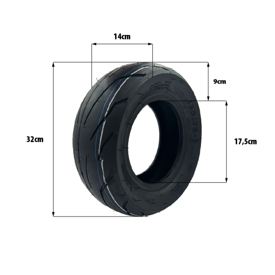 Pneu tubeless 135/75-7 (13x5.5-7) Teverun 7260R