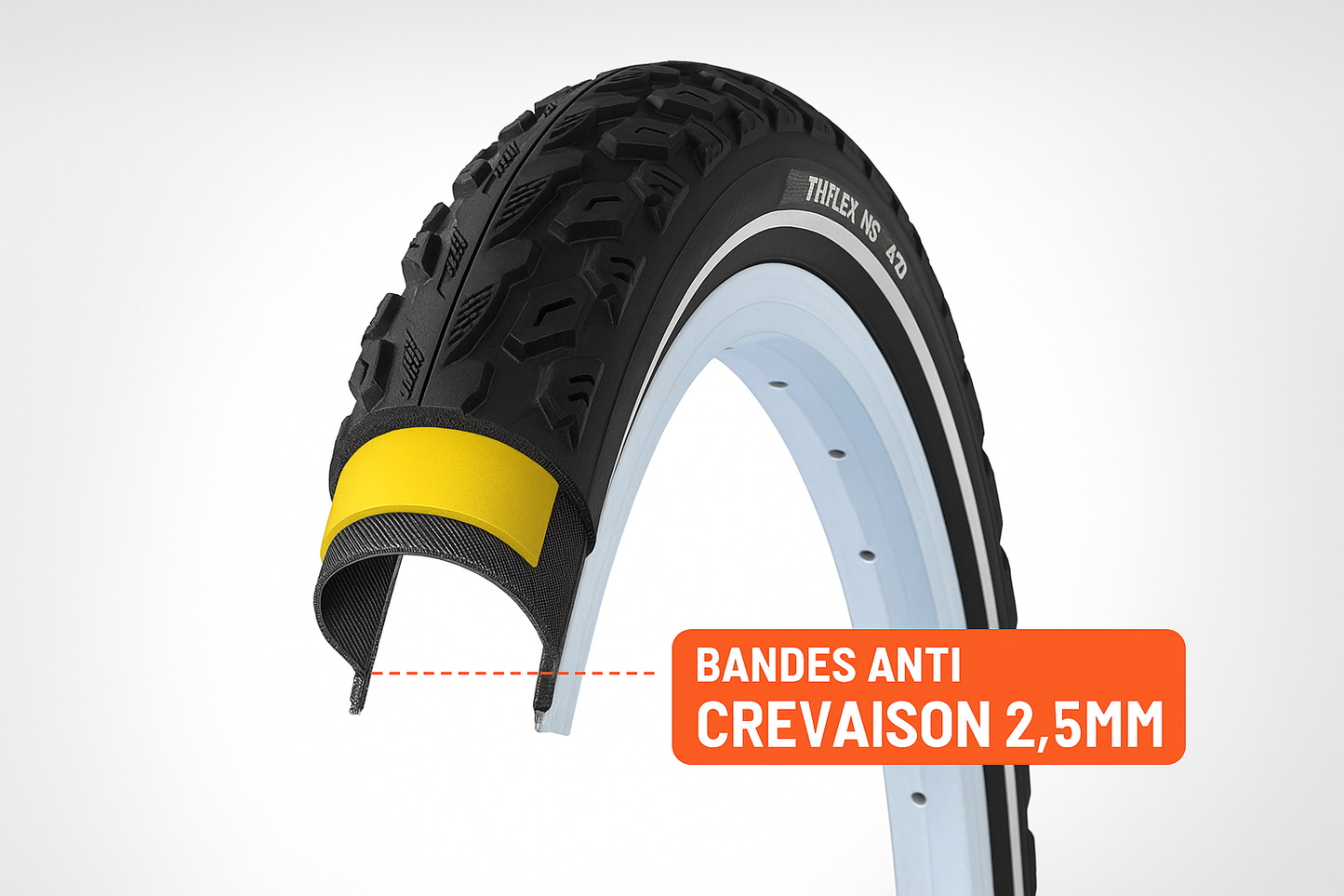 Pneu Deli 700 x 40C VAE Deliride Anti-C 2,5 mm Reflecto 42-622