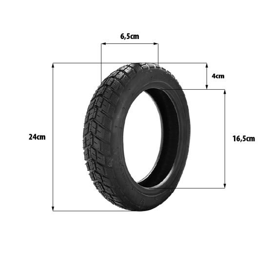 Pneu 10x2.50-6.5 Renforcé Semi Offroad Tubeless Jeep Adventure
