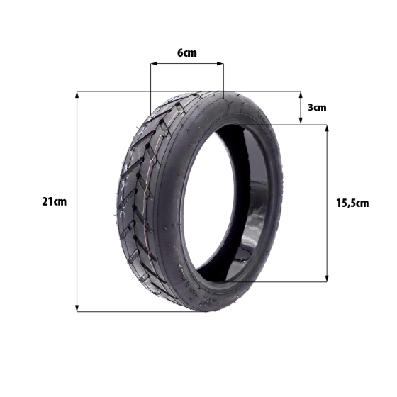 Pneu 8,5x2 Xiaomi Tubeless avec Gel Anti Crevaison